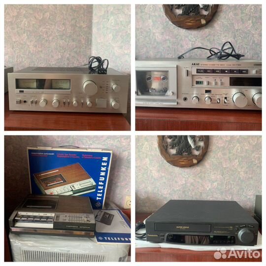 Дека кассетная, усилитель, видео и аудио магн