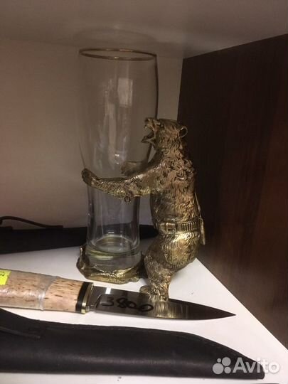 Бокал пивной с медведем