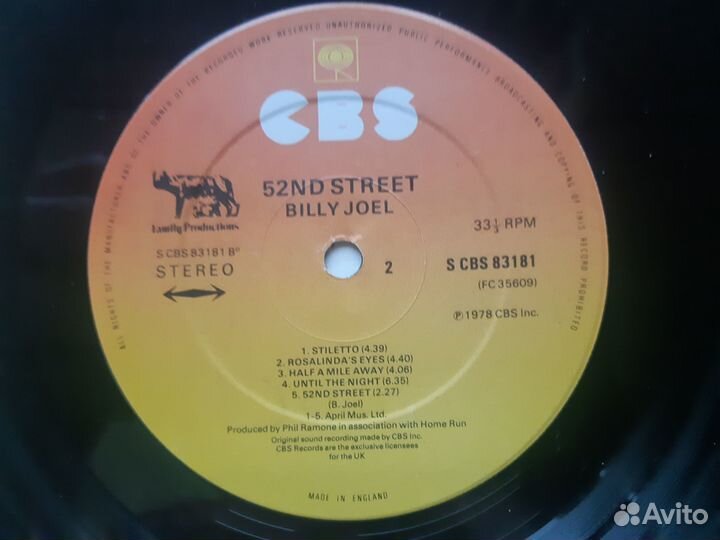 LP/ Billy Joel/ 52 street