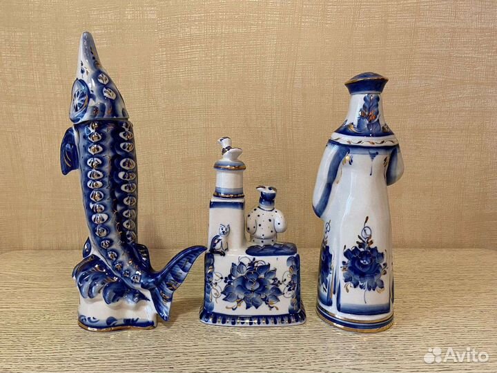 Гжель Штоф в золоте