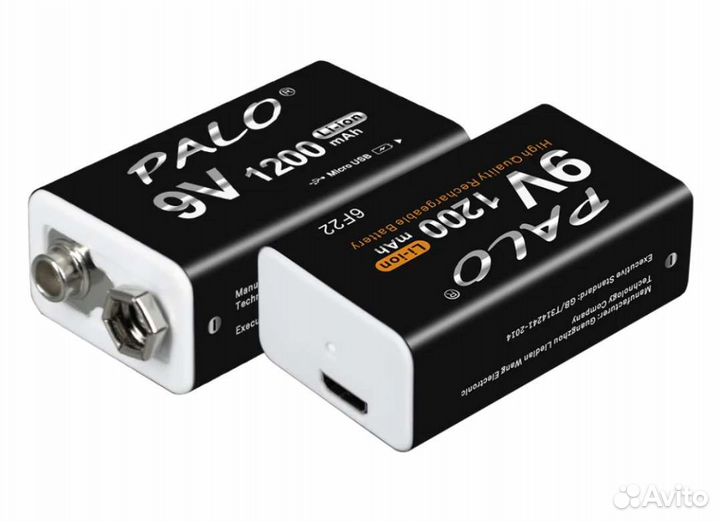 Аккумулятор крона Palo 1200mAh 9V 6F22 USB