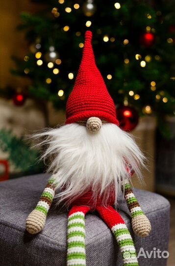 Гном, гномик в красной шапке амиругуми игрушка