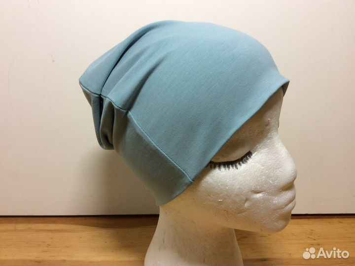 Летняя шапочка-бини унисекс цвета мяты №12