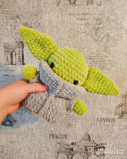 Вязаная игрушка малыш Йода Грогу