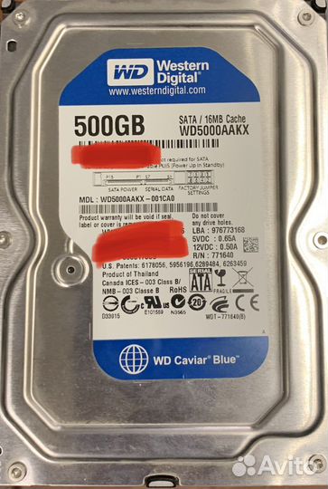 Жесткий диск WD blue 500 гб