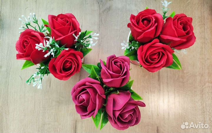 Букетики мини из мыльных роз