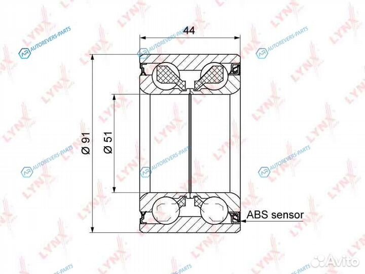 WB-1456 Комплект подшипника ступицы колеса перед