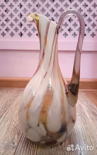 Кувшин из цветного гутного стекла СССР