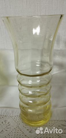 Ваза для цветов.Жёлтое стекло СССР