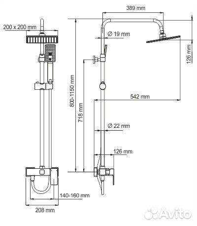 Душевая система wasserkraft A17702