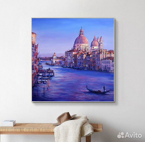 Большая картина маслом на холсте пейзаж Венеции