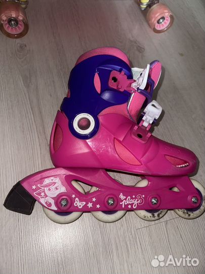 Детские раздвижные ролики 30 33 с защитой