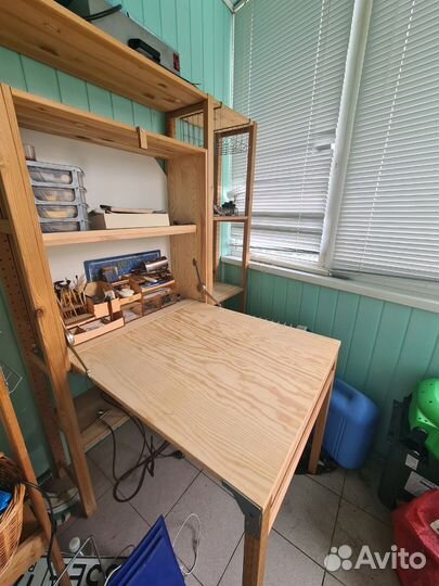 Стол со стеллажем Ikea(рабочее место моделиста)