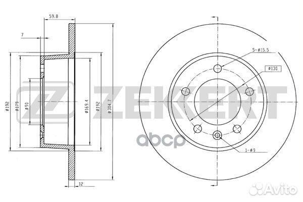 Диск торм. зад. Opel Movano 98- Nissan Interst