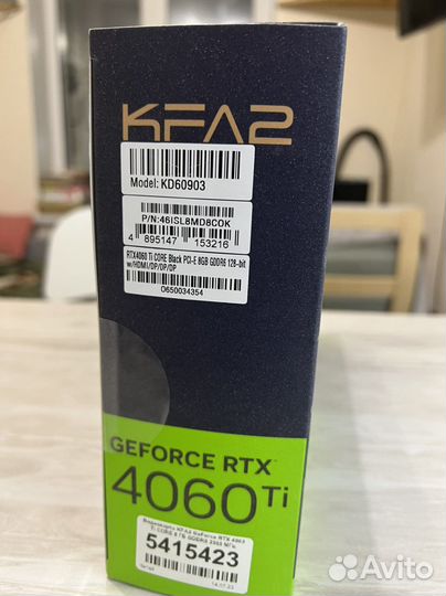 Видеокарта RTX 4060 ti KFA2 Core Black новая с днс