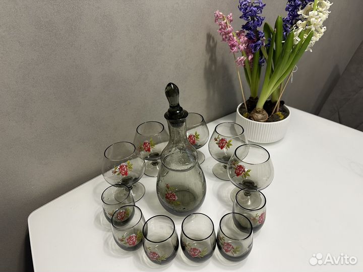 Подарочный набор СССР графин стаканы и фужеры