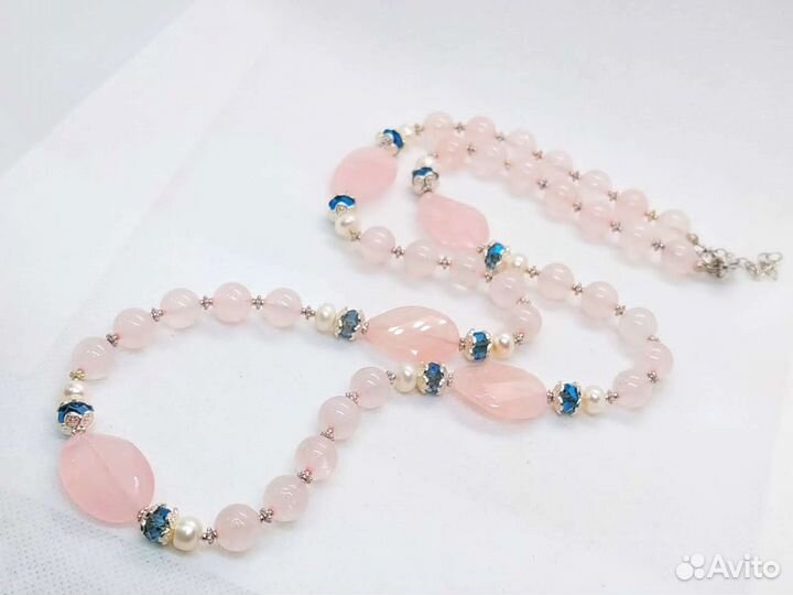 Колье Розовый кварц