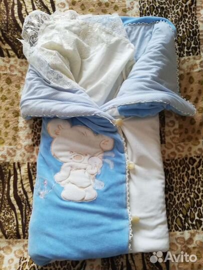 Конверт одеяло на выписку для мальчика