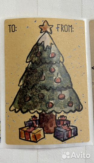 Наклейки для подарков новый год как zara home