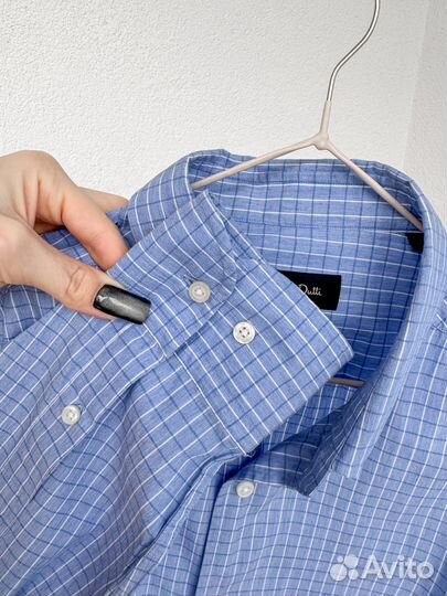 Мужская голубая рубашка Massimo Dutti Slim Fit L/4