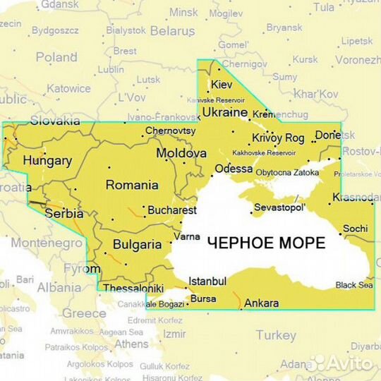 Карта глубин Garmin G3 Черное и Азовское море 2022