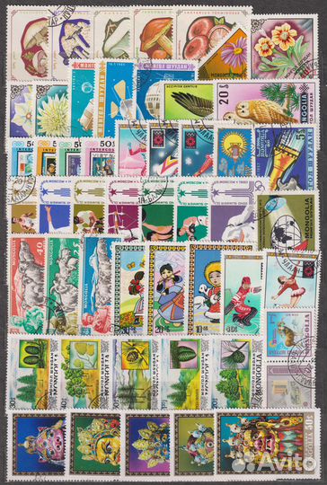 50 почтовых марок Монголии
