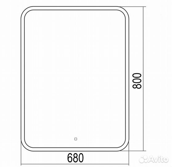 Зеркало azario Стив 680х800 c подсветкой и диммер
