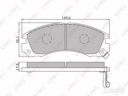 Колодки тормозные передние 149,9*59 Mitsubishi Lancer 2.0 08, Outlander I, II 03, Pajero II 90-, Peu