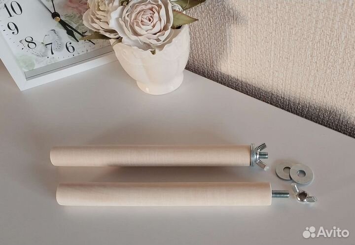 Жёрдочки деревянные для птиц с креплением 20см