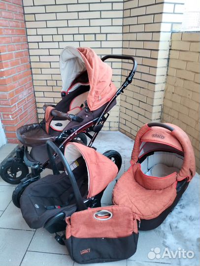 Коляска 3 в 1 прогулочная люлька автолюлька