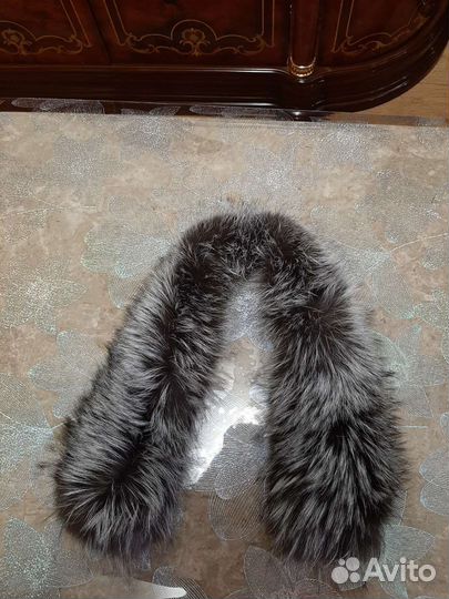 Меховой воротник натуральный мех чернобурка