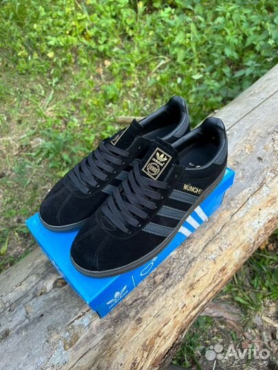 Adidas munchen all black замшевые 42