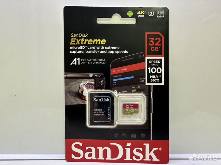 Карта памяти MicroSD SanDisk Extreme 32GB 100 mbs