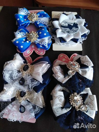 Банты школьные, белые и аксессуары для школьниц