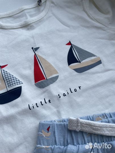 Новый комплект шорты футболка 68-74 / 6-9 мес