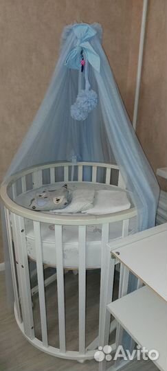 Детская кровать трансформер круглая