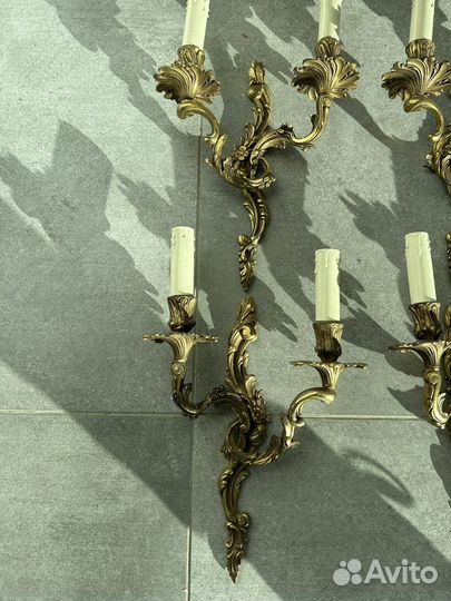 Винтажный комплект бра бронза Франция