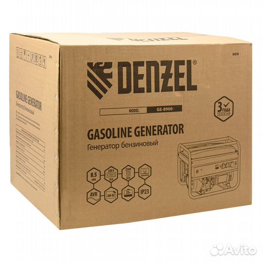 Генератор бензиновый denzel GE 8900, 8.5 кВт, 220
