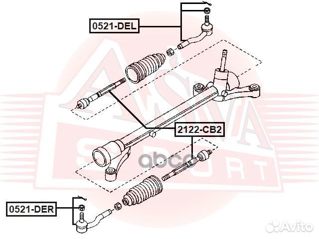 Тяга рулевая L/R 2122-CB2 asva