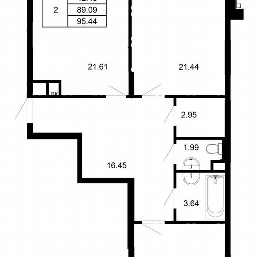 3-к. квартира, 95,3 м², 1/4 эт.