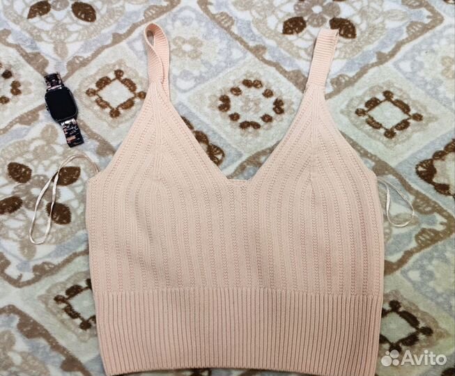 Вязаный кроп топ New Look