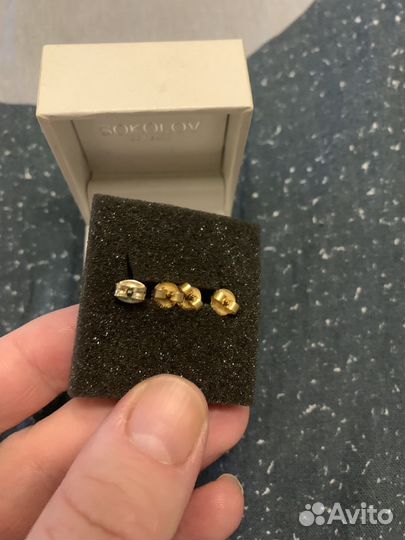 Серьги пусеты позолоченные