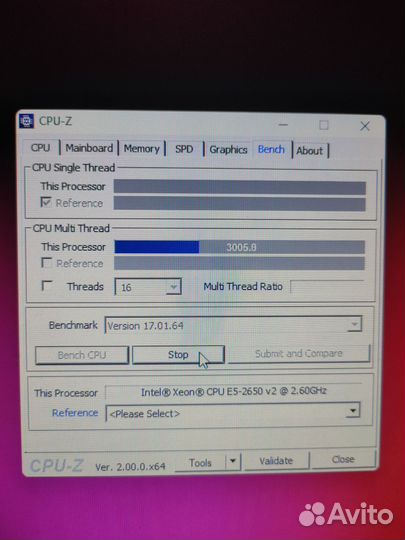 Процессор Xeon E5-2650 v2, 8 ядерный 16 потоков