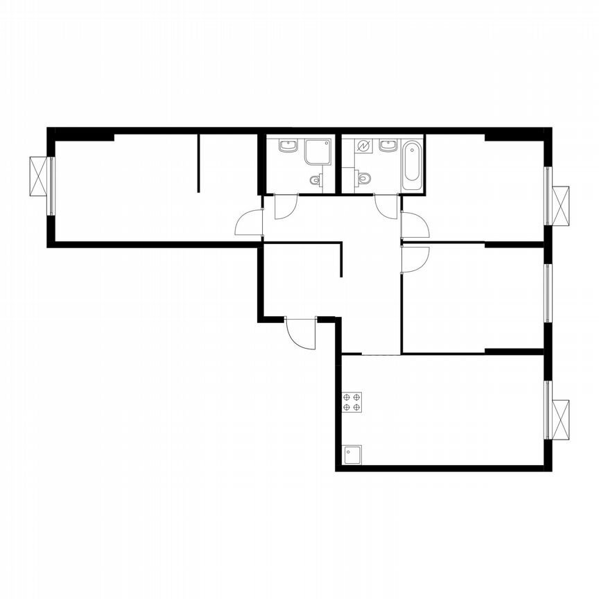 3-к. квартира, 91,4 м², 2/16 эт.