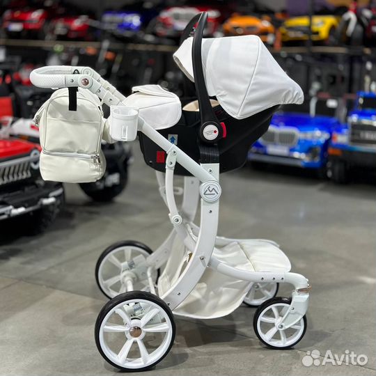 Коляска трансформер 3 в 1 luxmom эко-кожа 608-2