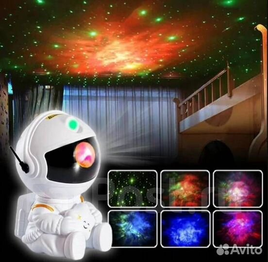 Ночник проектор астронавт HR-F3,звездное небо,косм