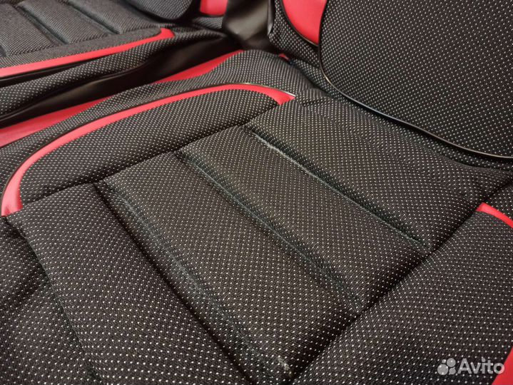 Чехлы на 2107 из ткани Люкс красные