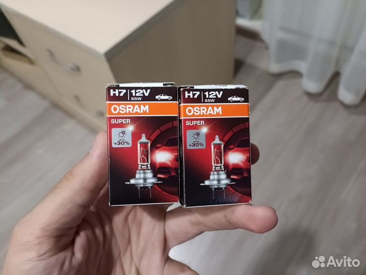 Лампочки Osram h7 12v 55w +30 новые