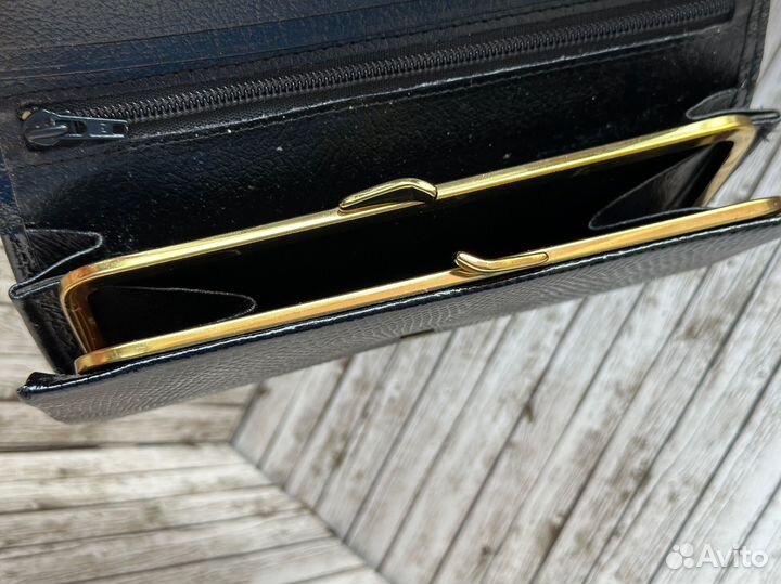 Кошелек женский черный кожа