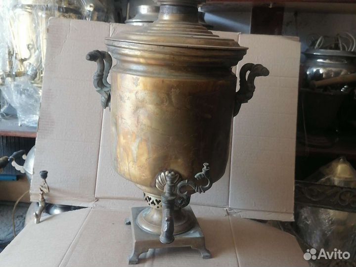 Самовар латунный старинный